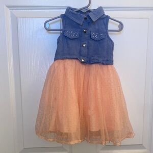 Little Lass Blue and Peach Kids Dress